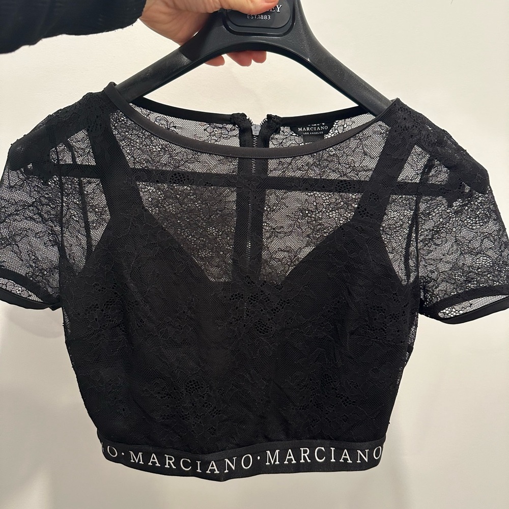 Marciano black crop top
